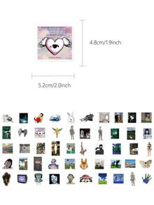 50pcs Dreamcore Aesthetic Stickers For Phone Case, Notebook, Planner, Scrapbook, Diary, Envelope, Greeting Card, Guitar, Skateboard Decoration, Self-Adhesive Decals, Birthday Gift - Multicolor - View 6