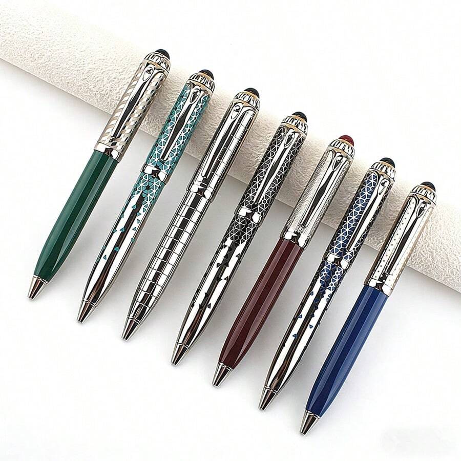 Vintage Pattern Metal Ballpoint Pen Luxury Engraved Metal Signature Pen Business Gift Pen Office School Writing Stationery - 148 - View 1