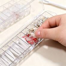 1pc Transparent 12-Grid Nail Art Storage Box, Multi-Compartment Nail Rhinestone & Pearl Storage Box, Portable Nail Tip & Extension Storage Box - Multicolor - View 5