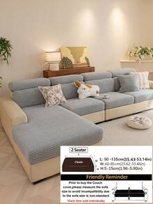 1pc Luxury Chenille Sofa Cushion Cover, Bubble Texture Neutral Color Sofa Cover, Soft And Comfortable Home Decor, Suitable For Living Room, Non-Slip Bottom, Pet-Friendly, Machine Washable, Fits 1/2/3/4 Seater Sofa - Light Grey - View 10