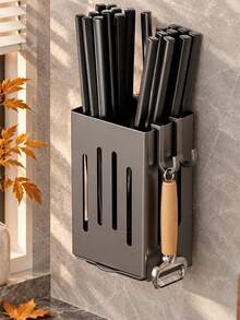 Kitchen Utensil Storage Rack, Spoon & Chopstick Draining Rack, Multi-Functional Built-In Drainage Storage Box, Home Chopstick Holder, Kitchen Utensil Rack, Knife, Fork, Spoon Storage Rack, Suitable For Kitchen, Bathroom, Living Room, Etc., Essential Home Decor, Compact & Space-Saving (Please Check Size Before Ordering) - Multicolor - View 12