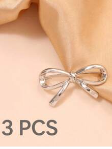 1pc/3pcs/4pcs Metal Style Bow Brooch, Unique Design Niche Accessory, Anti-Exposure Buckle, V-Neck Pin, Versatile - Gold - View 14