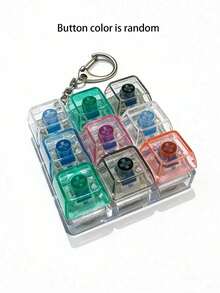 1 pieza Juguete de alivio de estrés con tecla de interruptor mecánico simulado, colgante de llavero, spinner de dedo, juguete de descompresión para la oficina - Multicolor - Ver 8
