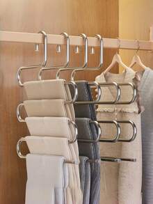 Gantungan Multifungsi Berbentuk S, Rak Penyimpanan Celana, Bahan Stainless Steel, Hemat Ruang, Cocok untuk Celana Panjang, Jeans, dan Syal; Cocok untuk Lemari Pakaian, Hotel, Asrama, dan Lainnya - MultiWarna - View 3
