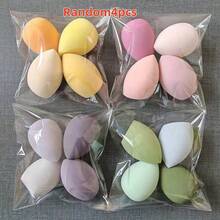 4pcs Multicolor Makeup Sponge Set, Water Drop, Slanted Edge And Gourd Shape, Dry And Wet Use Foundation Blending Sponge, Soft Reusable Face Makeup Puff - Multicolor - View 10