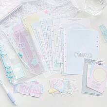 Rosyposy Set Buku Catatan Lepas Transparan A6 Lucu, 96 Halaman Berwarna Penuh, Perencana Lepas Bergaya Amplop, Termasuk 5 Stiker, 10 Kertas Tempel dan Liontin Akrilik Bintang, Perlengkapan Alat Tulis Estetik Lucu untuk Pelajar - Berwarna merah muda - View 6