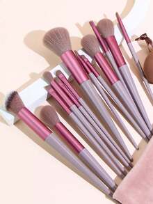 Cosmetic Brush Set For Eyeshadow, Foundation, BB Cream, Concealer, Blush, Powder, Mixed Beauty Soft Comprehensive Makeup Tools For Women - Brown - View 6