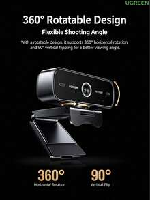 UGREEN Computer Webcam, 1080P High Definition, Built-In Noise-Canceling Dual Microphone, Video Conferencing Desktop Laptop External Camera - View 7