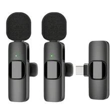 Micrófono inalámbrico de solapa adecuado para iPhone, mini micrófono portátil para grabación, entrevista, podcast y video en vivo, con cancelación de ruido incorporada, micrófono de solapa inalámbrico plug and play para creación de contenido (batería recargable de 50mAh) - Negro - Ver 17