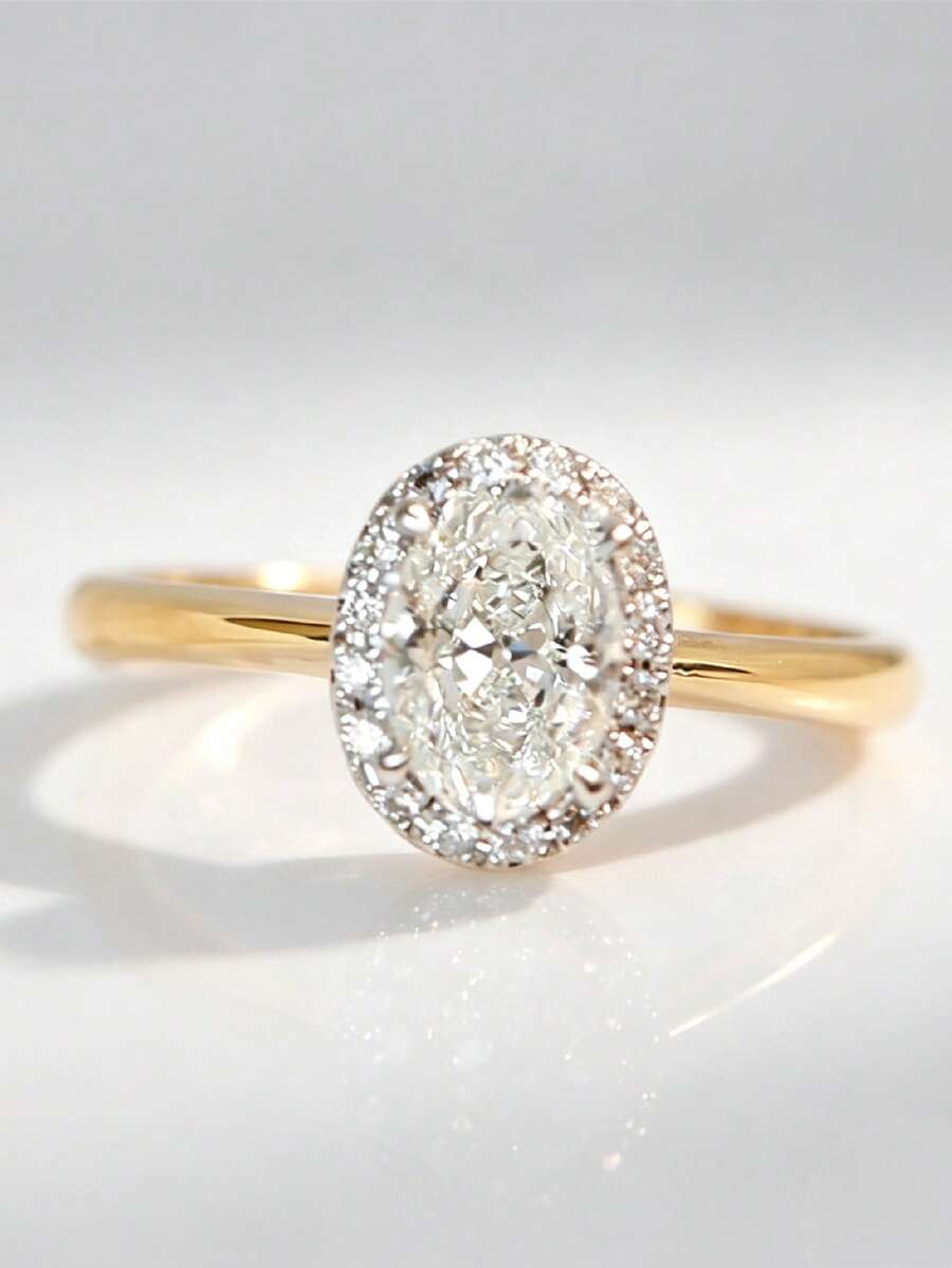 1pc Exquisite Cubic Zirconia Ring For Women, Wedding Engagement Party Jewelry, Valentine's Day Gift - 4# - View 1