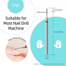 Mini Flame Shape Nail Drill Bit 3/32", Professional Diamond Nail Drill Bit For Cuticle And Dead Skin Removal, Pre-Manicure Treatment, Bi-Directional Rotation, Nail Salon Supplies - Multicolor - View 5
