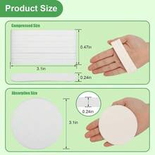 120P White Compressed Facial Sponges, Cleansing Estheticians Sponge - White - View 2