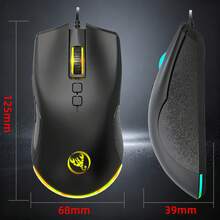 HXSJ Mouse Optik Berkabel Baru, USB Plug and Play, Kabel Jalinan, 7 Tombol, 6400 Lampu Warna-warni yang Dapat Diatur, Untuk Penggunaan di Rumah, Bermain Game, dan Kantor, Model A883 - View 2