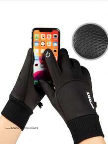 Unisex Winter Warm Windproof Waterproof Touchscreen Sports Gloves (1pc) - Featuring Thickened Fleece Lining, Non-Slip Palm Design And High-Elastic Breathable Fabric, With Sensitive Touchscreen Function And Excellent Warmth. Suitable For Skiing, Cycling, Driving, Hiking, Running, Motorcycle Riding And Daily Commuting, An Essential Protective Gear For Extreme Cold Weather. - Multicolor - View 7