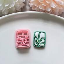 Fresh Art Deco vintage blomformad polymerlerestans, ihålig inlagd mönsterstans, DIY-verktyg för handgjorda örhängen, hängen och broscher, kompatibel med polymerlera, 3D-printad, ren skärning, handgjord smyckes- och blom-DIY-hantverkstillbehör - Geometrisk - Visa 6