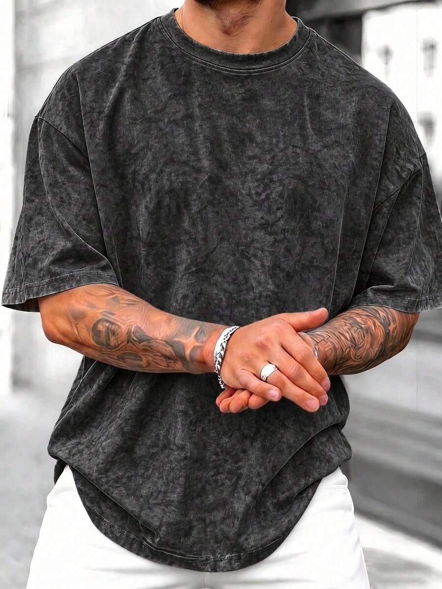 Men's Summer Short Sleeve T-Shirt, Breathable Knit Fabric, Suitable For Daily Home Wear