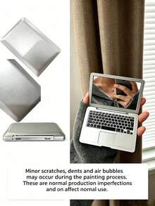 1pc Laptop Folding Makeup Mirror, Creative Mini Laptop With Small Mirror, Makeup Mirror, Touch-Up Mirror, Practical Home Decor Ornament, Portable Foldable Makeup Mirror, Suitable For Travel, Outings, With Keyboard Detail, Pink, Travel Essential, Best Gift, Birthday Graduation Gift - Multicolor - View 13