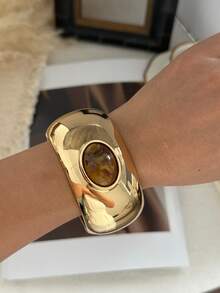 European Exaggerated Layered Wide Bangle Bracelet, Minimalist Fashion Casual, For Daily Wear - Wide Round Bracelet - View 20