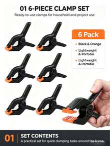 12/8pcs 3.7Inches Large Heavy Duty Spring Clamps, Multi-Purpose Clips For Woodworking, Crafts, Photography, Backdrop Stands, Powerful Grip For Home Use, Strong Hold For Men, Versatile Clamps For Fixing, DIY Projects And Woodworking Tools - Multiple Styles - View 3