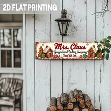 2D Flat, 1pc Vintage Mrs. Claus Gingerbread Bakery Metal Sign, Christmas Selection, Holiday Decoration, Gingerbread House Inspired Wall, For Christmas Decor, Kitchen, Home, Living Room, Decorative Sign (Random Style) - A - View 4