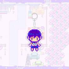 Gantungan Kunci Karakter Pixel OMORI, Liontin Perangkat Game, Aksesori Portabel Bergaya yang Dapat Dikoleksi - Coffee Brown - View 13