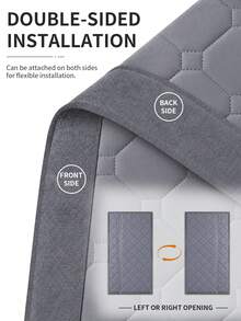 1pc Magnetic Thermal Insulated Curtain, Double-Sided Reversible Design, Magnetic Auto-Closing, No Drilling Required, Blocks Cold Air And Noise, Suitable For Entry Door, Basement, Kitchen - Grey - View 8