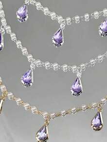 1m Charming Purple Water Drop Faux Pearl Chain DIY Jewelry Accessories Suitable For Making Bracelets, Necklaces, Body Chains, Tassels, Jewelry Accessories - Multicolor - View 3