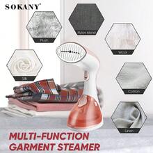 SOKANY 多功能家用熨燙刷，蒸汽熨燙刷，手持式熨燙機。快速加熱。大容量水箱附視覺顯示，配備安全鎖，易於拆卸。適用於熨燙領口等小面積區域 - 珊瑚橙 - 查看 2