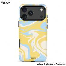 VESPOP Asymmetrical Wave Fashion Phone Case - Compatible With Iphone 18/17/16/15/14/13/12/11 Pro Max/Pro Plus/12 Mini/13 Mini, Compatible With Galaxy S26 S25 S24 S23 S22 S21 Plus Ultra, Compatible With Pixel 8 9 10 PRO - Mixed Color 1 - View 1