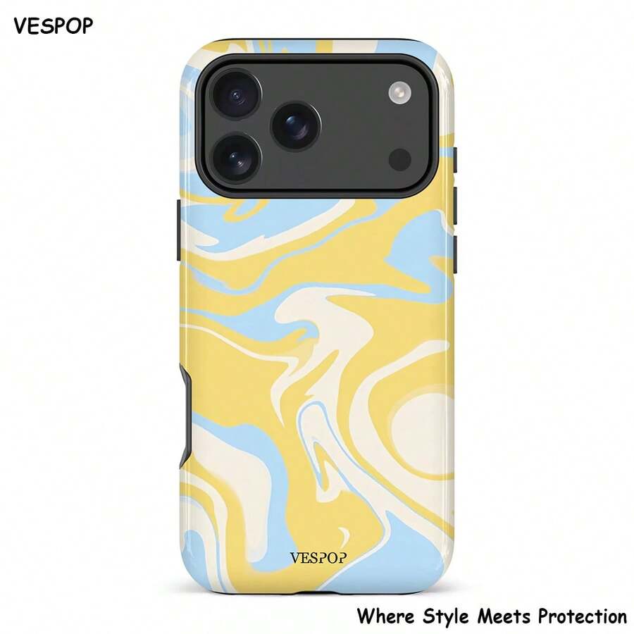 VESPOP Asymmetrical Wave Fashion Phone Case - Compatible With Iphone 18/17/16/15/14/13/12/11 Pro Max/Pro Plus/12 Mini/13 Mini, Compatible With Galaxy S26 S25 S24 S23 S22 S21 Plus Ultra, Compatible With Pixel 8 9 10 PRO - Mixed Color 1 - View 1