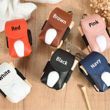 Vow&Vine 1pc Customized Name Golf Ball Bag Charm, Faux Leather Golf Ball Pouch Waist Bag, Outdoor Golf Storage Hanging Bag, Golf Player Gift - Multicolor - View 11