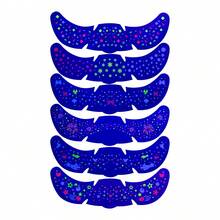 6 tờ miếng dán mặt tàn nhang phát sáng UV, hình xăm tạm thời mặt hoa sao neon dạ quang cho tiệc rave và lễ hội - Nhiều màu - Xem 9