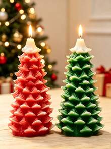 1pc Creative Christmas Tree Shaped Scented Candle, Christmas Decoration, Holiday Decor Gift, Suitable As Christmas Gift For Family And Friends - Multiple Styles - View 4