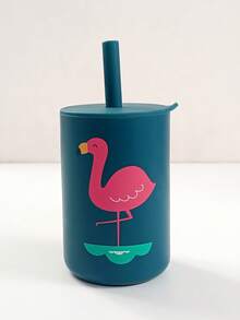 1pc Silicone Baby Straw Cup With Cute Printed Pattern, 180ml Large Capacity Water Cup Suitable For Baby Daily Drinking - Multicolor - View 9