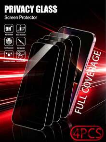 4 Packs-Anti-Peeping Phone Screen Protector, Side-Entry Anti-Peeping Invisible Area, Other Areas Clearly Visible, Made Of Tempered Glass Base Material, Effectively Resists Daily Bumps And Scratches, Surface Waterproof And Anti-Fingerprint, Full Coverage Design, Precise Cutouts Without Obstruction. Compatible With IPhone UItra/18promax/18pro/18/17e/17 Pro Max/17 Pro/17Air/17 - Black - View 10
