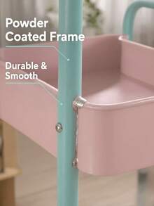 3-Tier Iron Storage Cart, Cream Yellow Kitchen Storage Trolley, With Universal Wheels Movable, Electrostatic Spray Coating Odorless And Non-Peeling, 4-Layer Large Capacity Divided Storage, Multi-Use For Kitchen Bathroom Laundry Room Living Room, Height 78cm Lightweight And Easy To Push, Combines Aesthetics And Practicality, Home Mobile Storage Essential - Multicolor - View 8