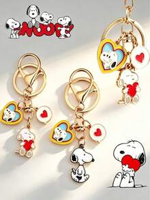 Hasbro SNOOPY (مجموعة من 12/8/4/2/1) سلسلة مفاتيح سبيكة كرتونية لطيفة Snoopy – هدية للأزواج الطلاب، تعليقة حقيبة، حلقة مفاتيح، تعليقة حقيبة ظهر - متعدد الألوان - مشاهدة 2