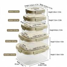 Multi-Functional Transparent Plastic Compartment Food Storage Box, Refrigerator Multi Grids Sealed Fresh-Keeping Box With Cover, Large Capacity Reusable Vegetables FruitsIngredient Container, Microwave Heatable, Kitchen Food Storage And Organization - Multicolor - View 25