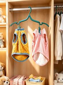 1pc Heavy-Duty Foldable Pet Clothes Hangers - Adjustable Thickened Multi-Function Dog Cat Hangers With Short Neck, Space-Saving Collapsible Rack For Pet Sweaters, Dresses & Coats - Multicolor - View 7