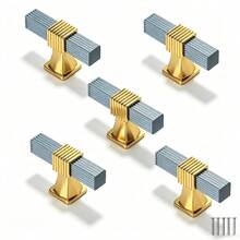 1pc/5pcs T-Shaped Color Block Pull Handle Black Grey Gold Dual-Tone Bar Handle Suitable For Drawer Pulls Door Handles Cabinet Pulls (With Screws) - single hole - View 14