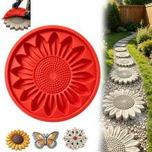 DIY Garden Path Paving Mold, Reusable Sunflower Stepping Stone Mold, Gardening Tool Set - Perfect For Non-Slip Stepping Bricks, Suitable For Patio, Garden, And Vegetable Patch, Adding Decoration To Your Garden And Yard - Multicolor - View 4