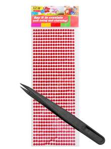 1 Set, Stickers Aesthetic, Scrapbook Supplies, Solid Color Round Crystal Rhinestone Decor Stickers, Glossy Shiny Surface, Self Adhesive, For Surface Embellishment And Decoration - 3mm Round Rhinestone Stickers - View 18