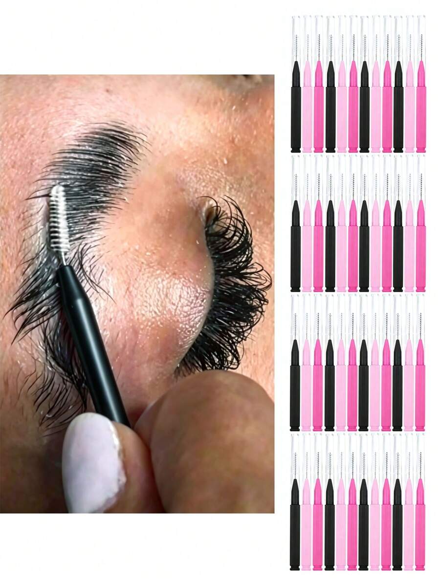 80/5PCS One-Time Use Mascara Brush With Cap, Colorful Spiral Eyelash Comb, Beauty Tool For Eyebrows, Mascara Brush, Makeup Tool, Easy To Carry When Going Out - Multicolor - View 1