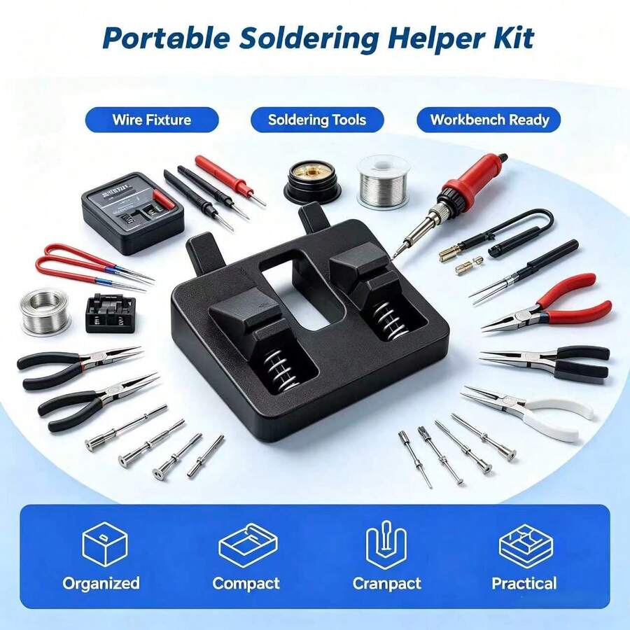 Multifunctional Adjustable Spring Welding Clamp, Dual Spring Cable Fixator, Portable Welding Clamp, DIY Electronic Welding, Professional Welding Stable Holding Quick Release Auxiliary Tool - 3 Pieces - View 1