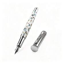 Shell Pattern Fountain Pen With Metal Nib, Luxury Writing Pen With Denim Pen Pouch, Business Office Gift Pen - 559 - View 9