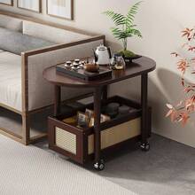 Portable Wheels Mobile Table Laptop Desk Adjustable Height Overbed Sofa Side - View 4