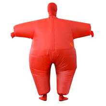Halloween Christmas Party White & Red Inflatable Costume, Unisex Inflatable Costume, Personalized Holiday Outfit Inflatable Costume, Blower Included, Battery Not Included - Red - View 2