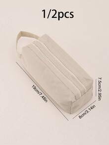 Tempat Pensil Dua Lapis Kapasitas Besar, Bahan Kain Oxford Tahan Lama, Desain Ritsleting Ganda, Tas Penyimpanan Alat Tulis Multifungsi Portabel, Pengatur Meja Praktis, Cocok untuk Penggunaan Kantor Sehari-hari, Perlengkapan Belajar Penting Klasik untuk Kembali ke Sekolah - Sepotong Tunggal - View 4