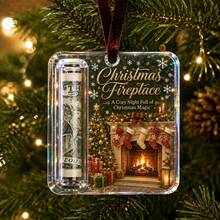 1pc 2D Flat Hanging Acrylic Storage Ornament - Suitable For Christmas Tree Decoration With Hooks, Bill And Cash Holder, Graduation Gift, Back To School Gift, Tree Decoration, Acrylic Hanging Plaque For Savings Display - Acrylic Pendant - View 2