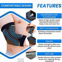 1pc Elbow Compression Sleeve, Tennis Elbow And Golfer's Elbow Support, Breathable Elastic Sports Elbow Guard, Unisex, Suitable For Basketball, Running, Cycling, Tennis, Badminton - Black - View 7